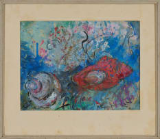 Alice Tennant; Abstract Shells in Blue and Pink