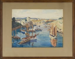 Fred F Bauer; Boats in a Harbour