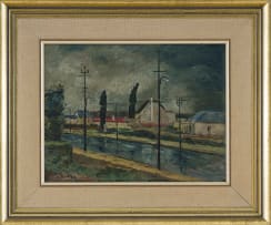 Piet van Heerden; Street Scene (recto); Portrait of a Woman in Green (verso)