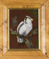 Minton Majolica tile, decorated with parakeet, attributed to A.J. Simpson.