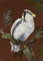 Minton Majolica tile, decorated with parakeet, attributed to A.J. Simpson.
