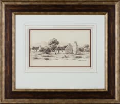 Otto Klar; Cape Dutch House with Figure I