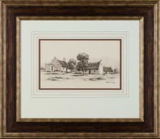 Otto Klar; Cape Dutch House with Figure I