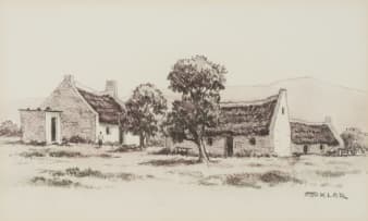 Otto Klar; Cape Dutch House with Figure I