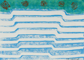 Bettie Cilliers-Barnard; Flowers in an Abstract Landscape