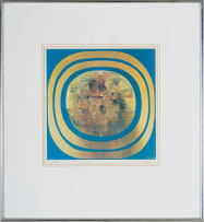 Larry Scully; Abstract Composition in Gold and Blue