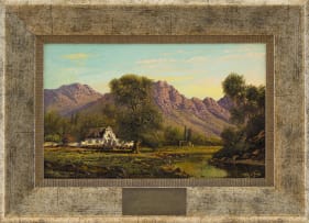 Tinus de Jongh; Cape Homestead in a Mountain Landscape