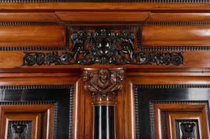 Dutch oak and ebony kussingkast, 19th Century