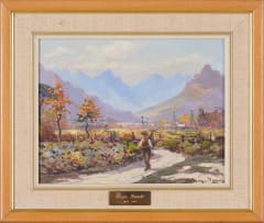 Hugo Naudé; A Figure Walking along a Country Road