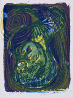 Azaria Mbatha; Untitled (Inverted Bust in Blue)