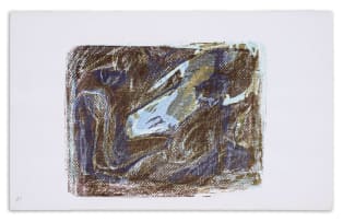Azaria Mbatha; Untitled (Abstract in Blue and Brown)