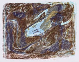 Azaria Mbatha; Untitled (Abstract in Blue and Brown)