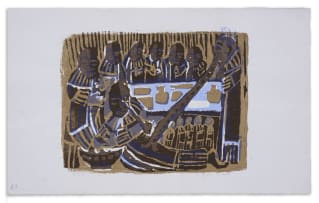 Azaria Mbatha; Untitled (Christ Washes Disciples Feet at Last Supper)