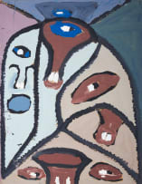 Rufus Ogundele; Untitled (Abstract Composition in Brown and Blue)