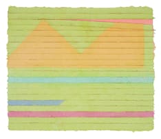 Lynda Ballen; Geometric Composition with Orange Triangles