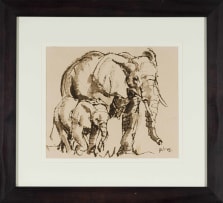 Hennie Niemann Jnr; Elephant Mother and Calf