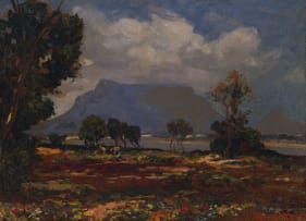 Edward Roworth; Harvesters with View of Table Mountain