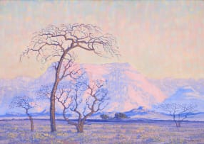 Jacob Hendrik Pierneef; Landscape with Trees and Mountains