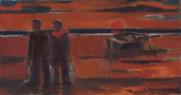 Maurice van Essche; Fishermen and Boat
