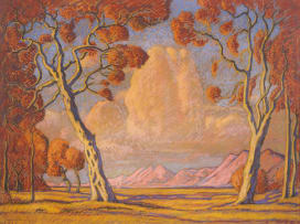 Jacob Hendrik Pierneef; Bushveld Landscape with Trees and Clouds