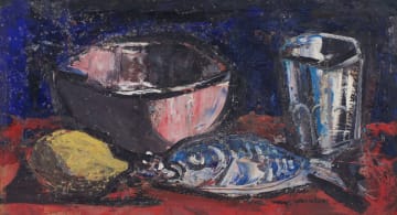 Maurice van Essche; Still Life with Fish and Lemon