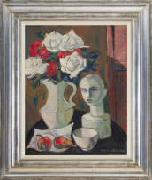 Maurice van Essche; Still Life with Roses and Bust