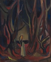 Maurice van Essche; Landscape with Women and Trees