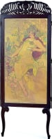 Alphonse Mucha; Art Nouveau-style four-panel painted screen, Czech Republic