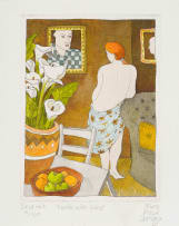 Theo Paul Vorster; Nude with Lilies
