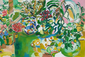 Judy Shear; Abstract Still Life in Green