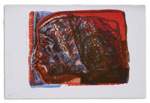 Azaria Mbatha; Side Profile in Orange and Blue