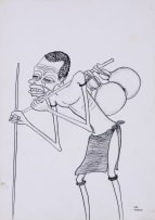 Mankew Valente Mahumana; Figure with Walking Stick