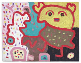 Rufus Ogundele; Untitled (Abstract Figure in Yellow)