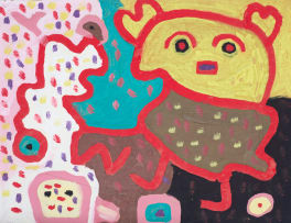 Rufus Ogundele; Untitled (Abstract Figure in Yellow)