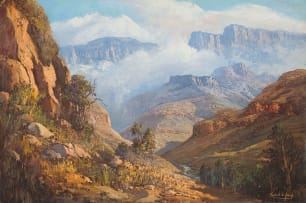 Gabriel de Jongh; Mountainous Landscape with Valley