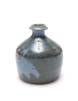 Ian Glenny; Squat bottle-shaped vase with guinea fowl motif