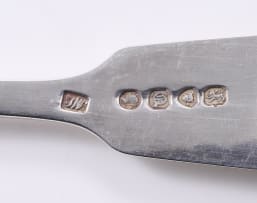 Three Victorian silver 'Fiddle' pattern dinner forks, John James Whiting, London, 1851