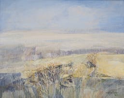 Nico Roos; Abstract Landscape with Trees and Distant Mountains