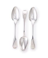 Three George III silver 'Fiddle' pattern spoons, Thomas Dicks, London, 1815