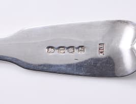 Three George III silver 'Fiddle' pattern spoons, Thomas Dicks, London, 1815