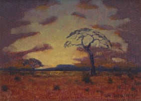 Gert Pietersen; Landscape with Trees and Distant Mountains