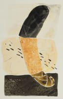 Colbert Mashile; Abstract in Black and Orange