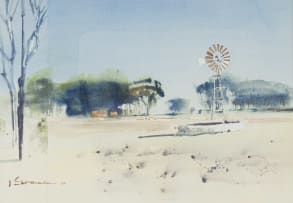 Ulrich Schwanecke; Landscape with Windmill