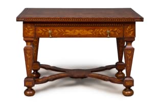 Dutch marquetry inlaid side table, 17th century
