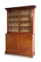 Mahogany display cabinet with glass doors, 20th century