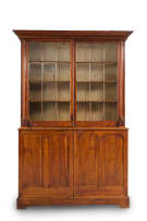 Mahogany display cabinet with glass doors, 20th century