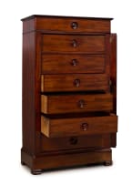 Victorian mahogany Wellington chest, 20th century