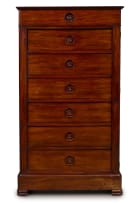Victorian mahogany Wellington chest, 20th century