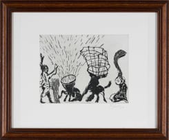 William Kentridge; Figure with Frantic Sound, from Give and Take series