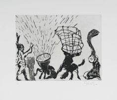 William Kentridge; Figure with Frantic Sound, from Give and Take series